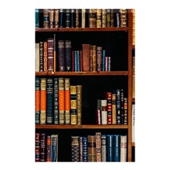 Assorted Title Of Books Piled In The Shelves Assorted Book Lot Inside The Wooden Shelf Shower Curtain 48  X 72  (small)  by Ravend
