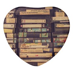 Books Antique Worn Spent Romance Antique Dealer Heart Glass Fridge Magnet (4 Pack) by Ravend