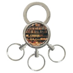 Books On Bookshelf Assorted Color Book Lot In Bookcase Library 3-ring Key Chain