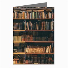 Books On Bookshelf Assorted Color Book Lot In Bookcase Library Greeting Cards (pkg Of 8) by Ravend