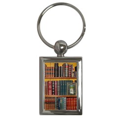 Books-library-bookshelf-bookshop Key Chain (rectangle)