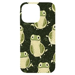 Frog Pattern Iphone 14 Pro Max Black Uv Print Case by Valentinaart