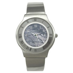 Atlantic Ocean Aerial View, Tierra Del Fuego, Argentina Stainless Steel Watch by dflcprintsclothing