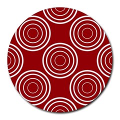 Background-red Round Mousepad