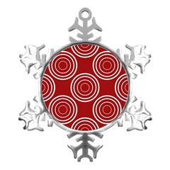 Background-red Metal Small Snowflake Ornament by nateshop