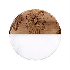 Print-roses Classic Marble Wood Coaster (round) 
