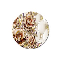 Butterfly Dreams, Bonito, Butterfly, Dream, Flower, Girly Magnet 3  (round)