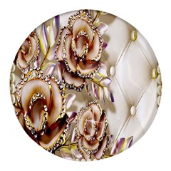 Butterfly Dreams, Bonito, Butterfly, Dream, Flower, Girly Round Glass Fridge Magnet (4 Pack)