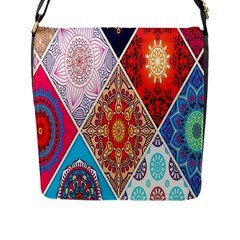 Mandala Pattern, Desenho, Designs, Glitter, Pattern Flap Closure Messenger Bag (l)