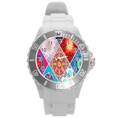 Mandala Pattern, Desenho, Designs, Glitter, Pattern Round Plastic Sport Watch (l) by nateshop