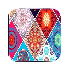 Mandala Pattern, Desenho, Designs, Glitter, Pattern Square Metal Box (black) by nateshop