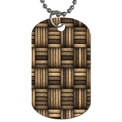 Brown Weaving Texture, Macro, Brown Wickerwork Dog Tag (one Side) by nateshop