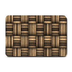 Brown Weaving Texture, Macro, Brown Wickerwork Small Doormat by nateshop