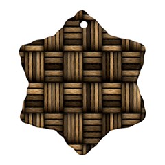 Brown Weaving Texture, Macro, Brown Wickerwork Snowflake Ornament (two Sides) by nateshop