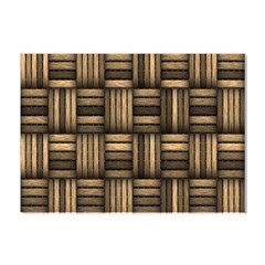 Brown Weaving Texture, Macro, Brown Wickerwork Crystal Sticker (a4) by nateshop