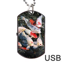 Koi Fish Nature Dog Tag Usb Flash (one Side) by Ndabl3x