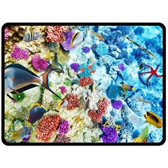 Fish The Ocean World Underwater Fishes Tropical Fleece Blanket (large) by Ndabl3x