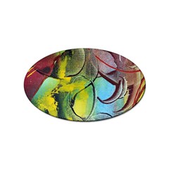 Detail Of A Bright Abstract Painted Art Background Texture Colors Sticker (oval) by Ndabl3x