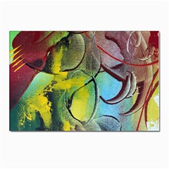 Detail Of A Bright Abstract Painted Art Background Texture Colors Postcard 4 x 6  (pkg Of 10) by Ndabl3x