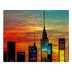 New York City Skyline Usa Premium Plush Fleece Blanket (large)