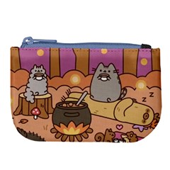 Pusheen Cute Fall The Cat Large Coin Purse