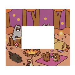 Pusheen Cute Fall The Cat White Wall Photo Frame 5  X 7 