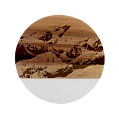 Adventure Psychedelic Mountain Marble Wood Coaster (Round)