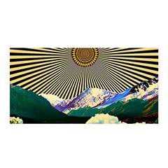 Surreal Art Psychadelic Mountain Satin Wrap 35  x 70 