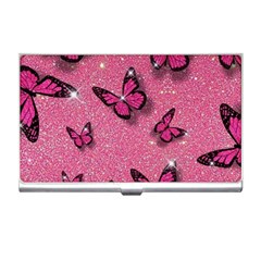 Pink Glitter Butterfly Business Card Holder by Ndabl3x