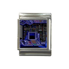 Blue Computer Monitor With Chair Game Digital Art Italian Charm (13mm) by Bedest