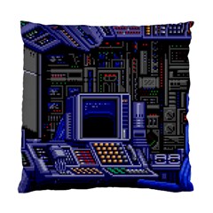 Blue Computer Monitor With Chair Game Digital Art Standard Cushion Case (one Side) by Bedest