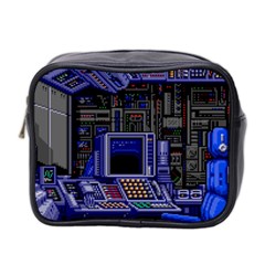 Blue Computer Monitor With Chair Game Digital Art Mini Toiletries Bag (two Sides) by Bedest
