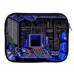 Blue Computer Monitor With Chair Game Digital Art Apple Ipad 2/3/4 Zipper Cases by Bedest