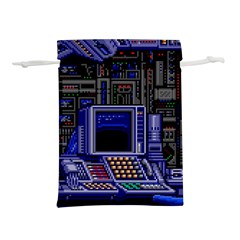 Blue Computer Monitor With Chair Game Digital Art Lightweight Drawstring Pouch (l) by Bedest