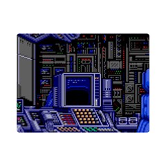 Blue Computer Monitor With Chair Game Digital Art Premium Plush Fleece Blanket (mini) by Bedest