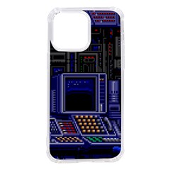 Blue Computer Monitor With Chair Game Digital Art Iphone 14 Pro Max Tpu Uv Print Case by Bedest