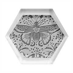 Moth Hexagon Wood Jewelry Box by Valentinaart