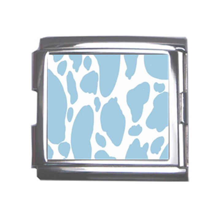 Cow Print, Aesthetic, Y, Blue, Baby Blue, Pattern, Simple Mega Link Italian Charm (18mm)