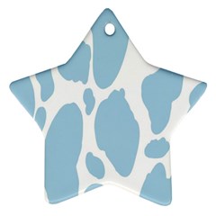 Cow Print, Aesthetic, Y, Blue, Baby Blue, Pattern, Simple Star Ornament (two Sides) by nateshop