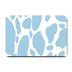 Cow Print, Aesthetic, Y, Blue, Baby Blue, Pattern, Simple Small Doormat by nateshop