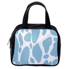 Cow Print, Aesthetic, Y, Blue, Baby Blue, Pattern, Simple Classic Handbag (one Side)