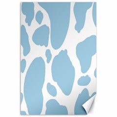 Cow Print, Aesthetic, Y, Blue, Baby Blue, Pattern, Simple Canvas 24  X 36  by nateshop