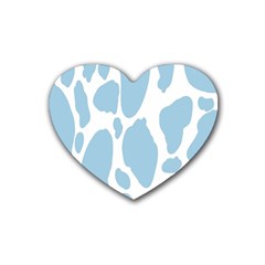 Cow Print, Aesthetic, Y, Blue, Baby Blue, Pattern, Simple Rubber Coaster (heart) by nateshop