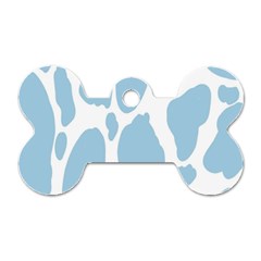 Cow Print, Aesthetic, Y, Blue, Baby Blue, Pattern, Simple Dog Tag Bone (one Side) by nateshop