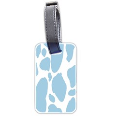 Cow Print, Aesthetic, Y, Blue, Baby Blue, Pattern, Simple Luggage Tag (two Sides) by nateshop