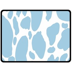 Cow Print, Aesthetic, Y, Blue, Baby Blue, Pattern, Simple Two Sides Fleece Blanket (large) by nateshop