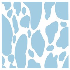 Cow Print, Aesthetic, Y, Blue, Baby Blue, Pattern, Simple Wooden Puzzle Square