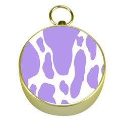 Cow Print, Aesthetic,violelilac, Animal, Purple, Simple Gold Compasses by nateshop