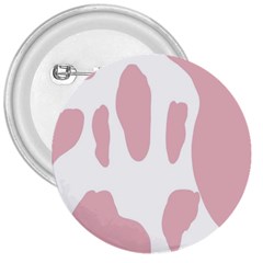 Cow Print, Pink, Design, Pattern, Animal, Baby Pink, Simple, 3  Buttons by nateshop