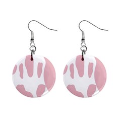 Cow Print, Pink, Design, Pattern, Animal, Baby Pink, Simple, Mini Button Earrings by nateshop